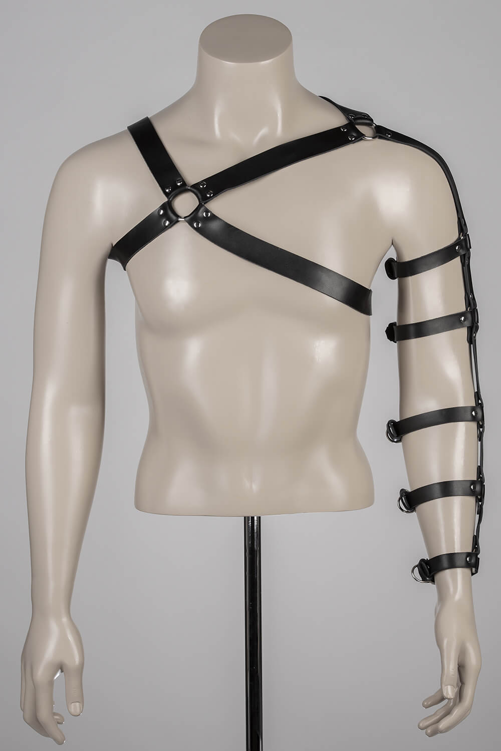 leren harnas man voyeurx spartacus gladiator outfit heren kinky mannen voorkant