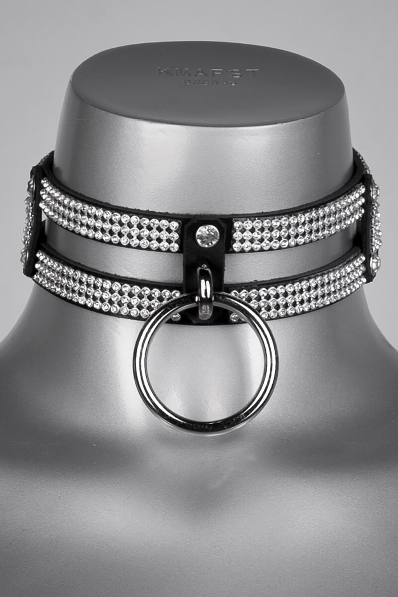 VoyeurX bdsm collar Diamonds 2 laags