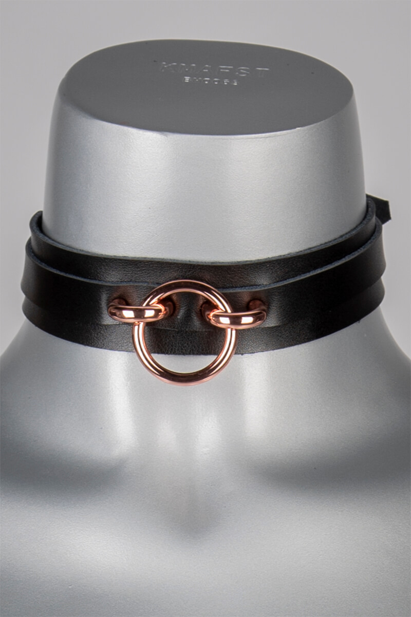VoyeurX bdsm collar echt leer Insolence rose goud