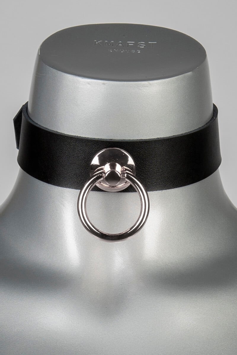 VoyeurX bdsm collar echt leer Submissive zwart